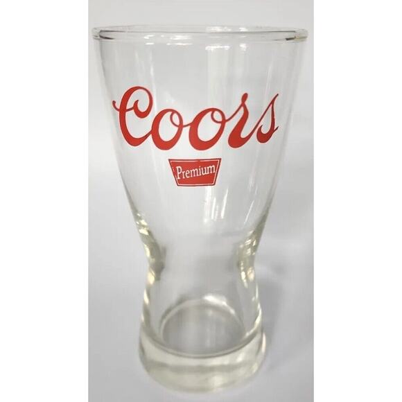 1980's Coors Premium 10oz Drinking Pilsner Beer Glass Barware U94 - Picture 1 of 4